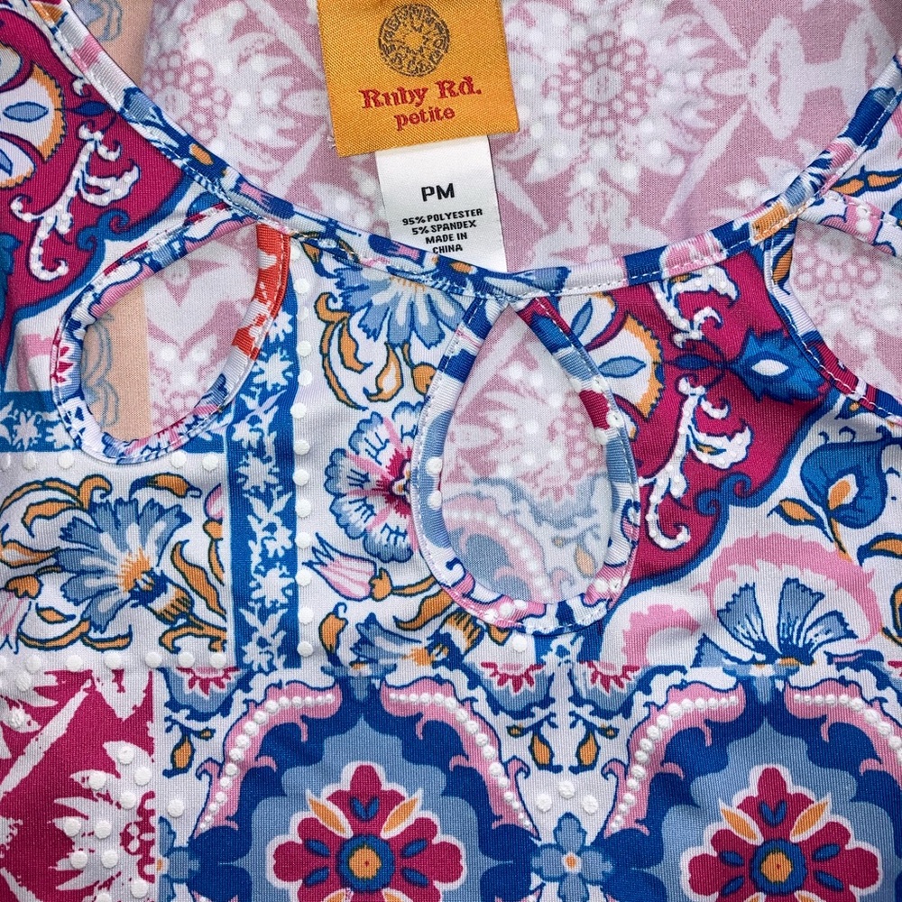 Ruby Rd. Multicolor Floral Patchwork Top - image 3